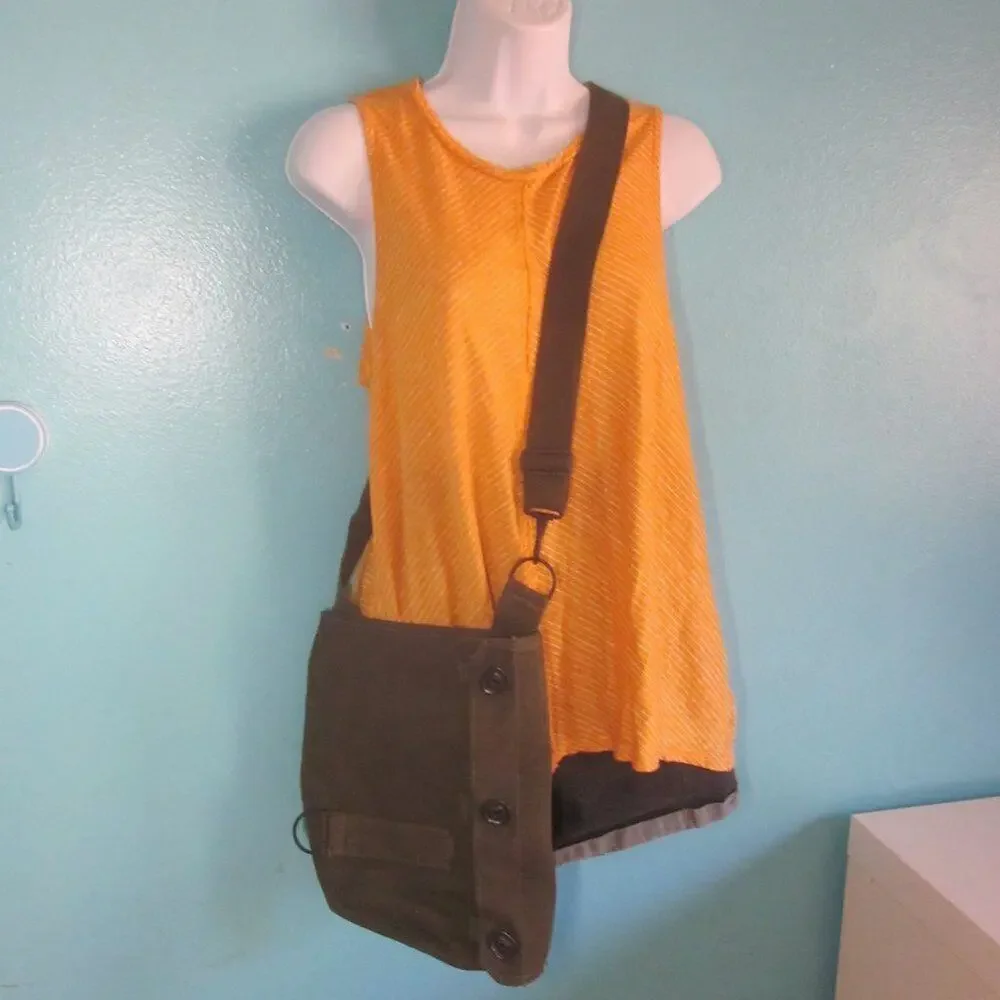 Repurposed Military Bag Crossbody Style Canvas Forest Green Purse